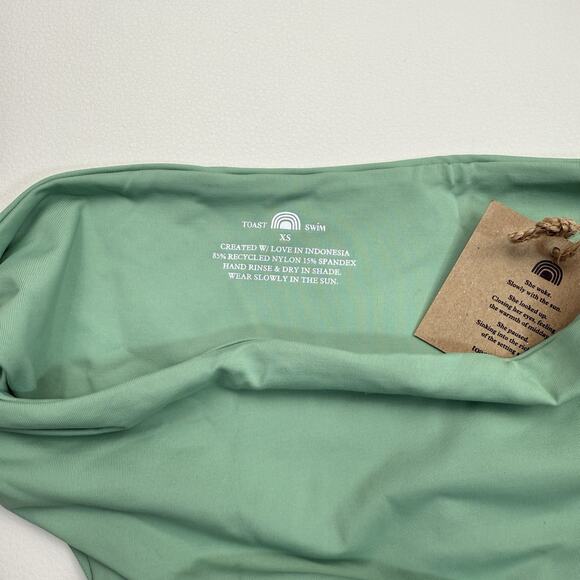 Free People‎ x Toast Signature Cinch Bikini Bottom XS Ming Green Cheeky NWT - Picture 3 of 7
